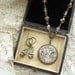 TIMELESS - Antique Pocket Watch Necklace. Steampunk Watch with 17 Ruby Jewels, Brass, Bronze, Silver. Vintage Assemblage Jewelry Set.