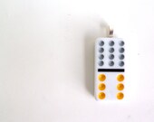 Domino Pendant. Yellow. Grey. Repurposed by Calico City