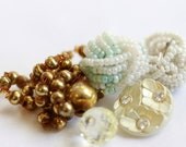 Vintage Beaded Embellishment Baubles, Buttons, Beads  Crafters Fun Pack (5) Steampunk Destash