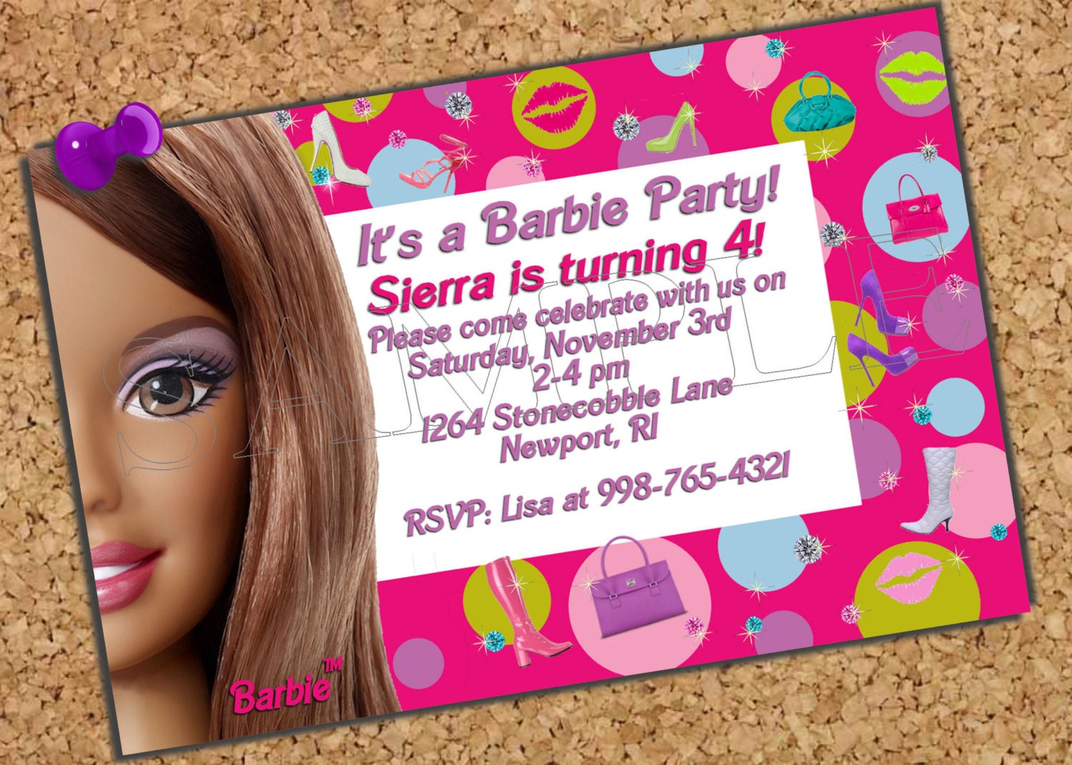 Barbie Birthday Invitations