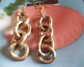 Vintage reconstructed one of a kind  two tone rope  dangle earrings         Great holiday gift