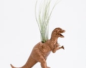 Dinosaur Planter with Air Plant Room Decor, College Dorm Ornament, Geekery, Metallic Copper
