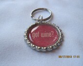 Got Wine Silver Plated Bottle Cap Keychain
