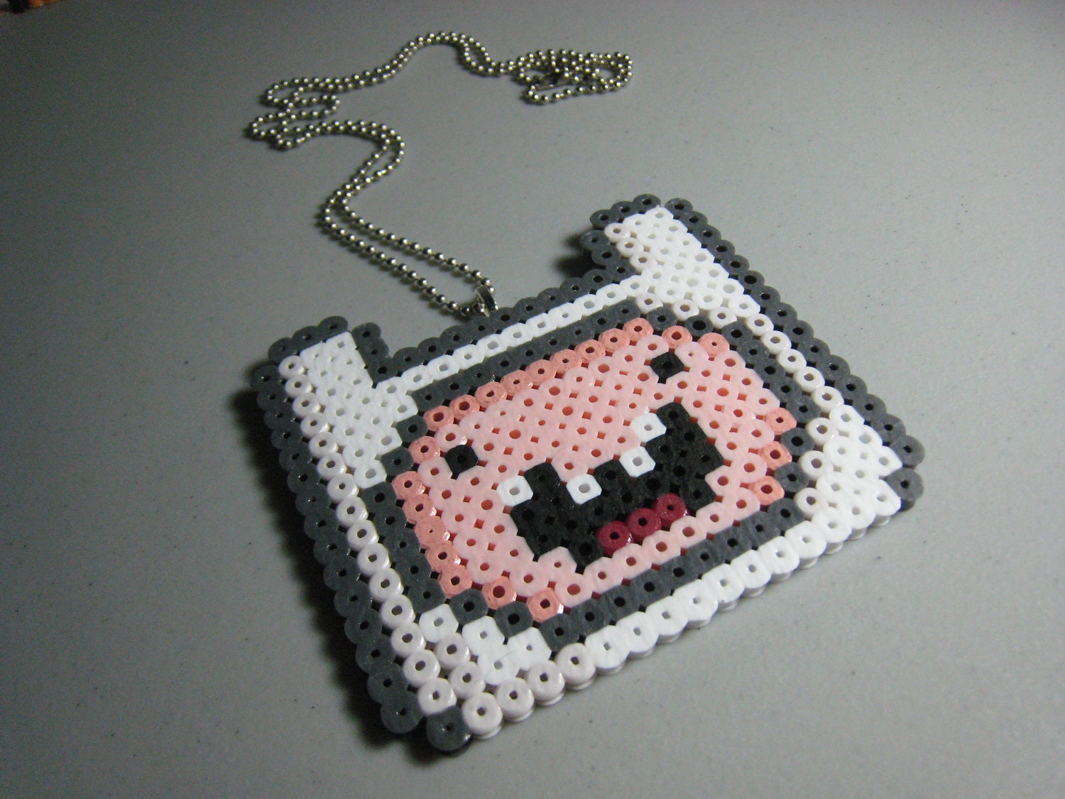 Adventure Time Finn Perler Bead Sprite Necklace