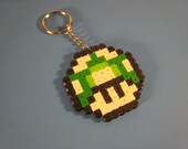 Nintendo Super Mario Bros. Green  Mushroom Bead Sprite Key Chain