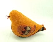 Bird Ornament Eco Friendly Home Decor Bird in Harvest Colors Yellow and Orange Bird Felted Wool  Lamb Wool Stuffing - ForMyDarling