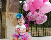 Summer Bright Over The Top Funky Boutique Hair Bow on matching Headband Free Shipping On All Addional Items