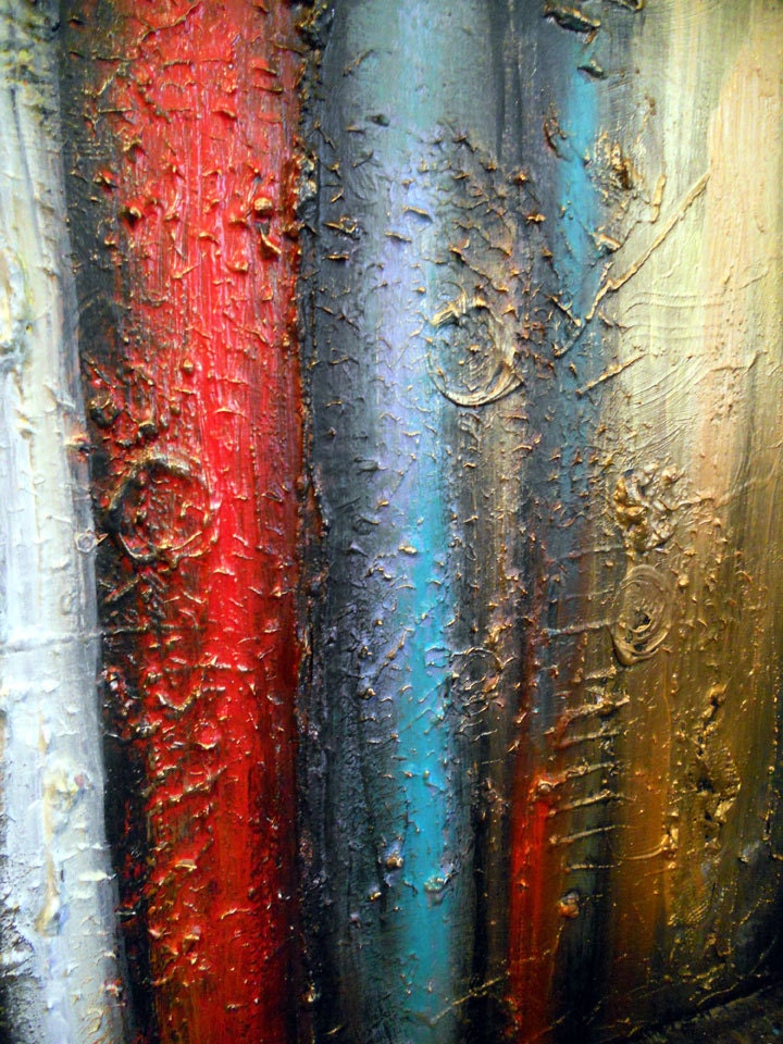 art original painting abstract heavy texture thick paint stripe painting abstract art Original Painting 48 x 24