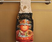 Scarecrow Harvest Crocheted Top Towel-LPE52