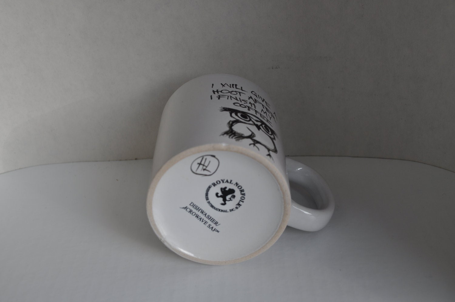I Will Give A Hoot After I Finish My Coffee - Grumpy Owl - Ceramic Coffee Mug Tea Cup - Hand Painted Original Design