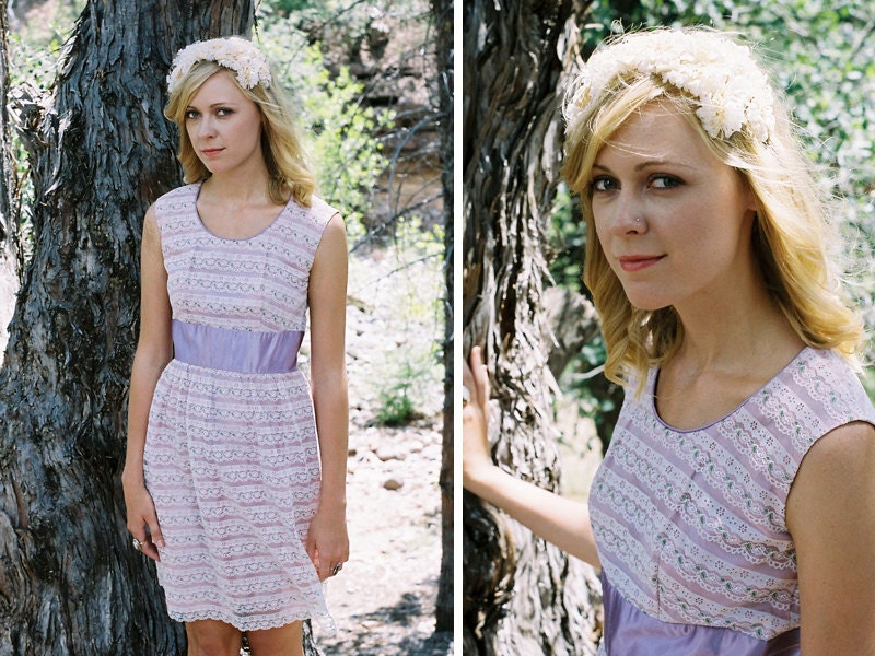 60s Sweetheart Purple Lace Dress