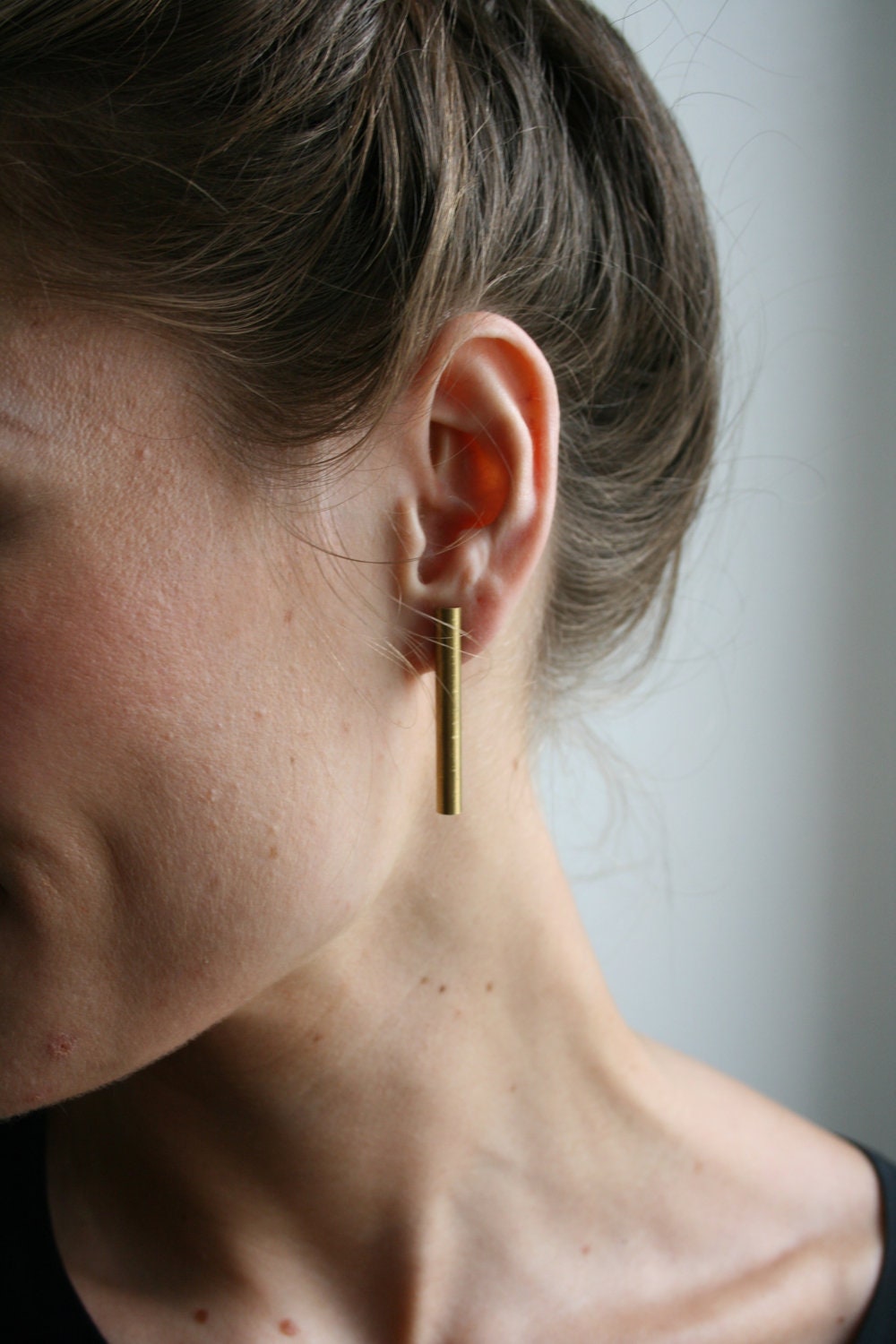 Brass Bar Earrings