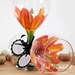 Tropical Hibiscus hand painted wine glass - FREE personalization, dishwasher safe