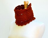 Chunky Cowl Crochet Loop Unisex Scarf Burnt Orange