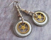 Daydreaming - Steampunk Earrings - Repurposed art