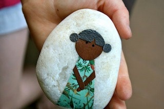Story Stone - Child Dressed in Flowers