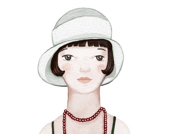 Young 1920 fashion girl - Louise Print 8 x 11.5