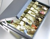 Vintage Toshikane 7 Gods of Fortune Immortals Japan sterling silver demi tasse spoon set