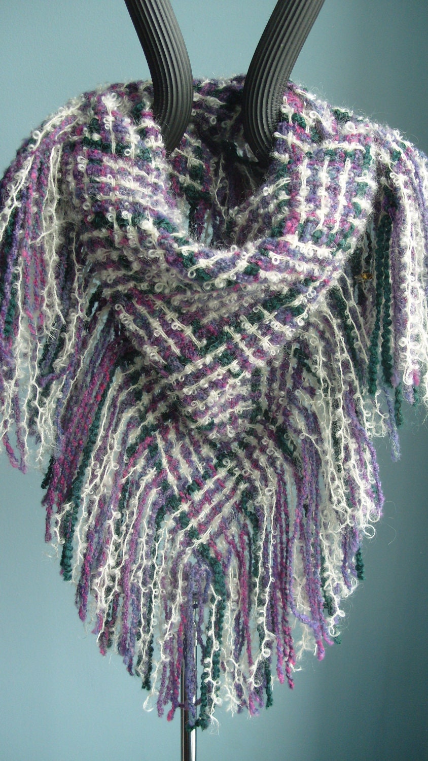 Handwoven Scarf, Triangle, Woven Shawl, Cowl