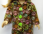 Retro peace sign pajamas for American girl doll