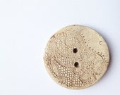 Ceramic buttons - Laced Brown Cream Buttons - set of 6 - Stoneware Buttons