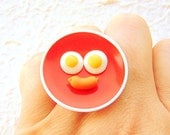 Breakfast Ring Eggs Sausage Smiley Face Miniature Food Jewelry
