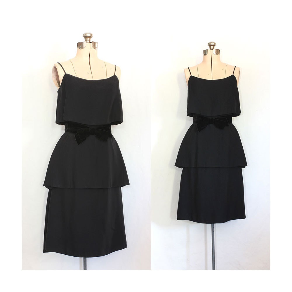 Vintage 80s Tiered in Lushness Gorgeous Little Black Dress