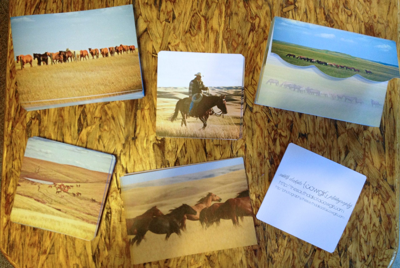 South Dakota Cowgirl Greeting Cards (5x5)