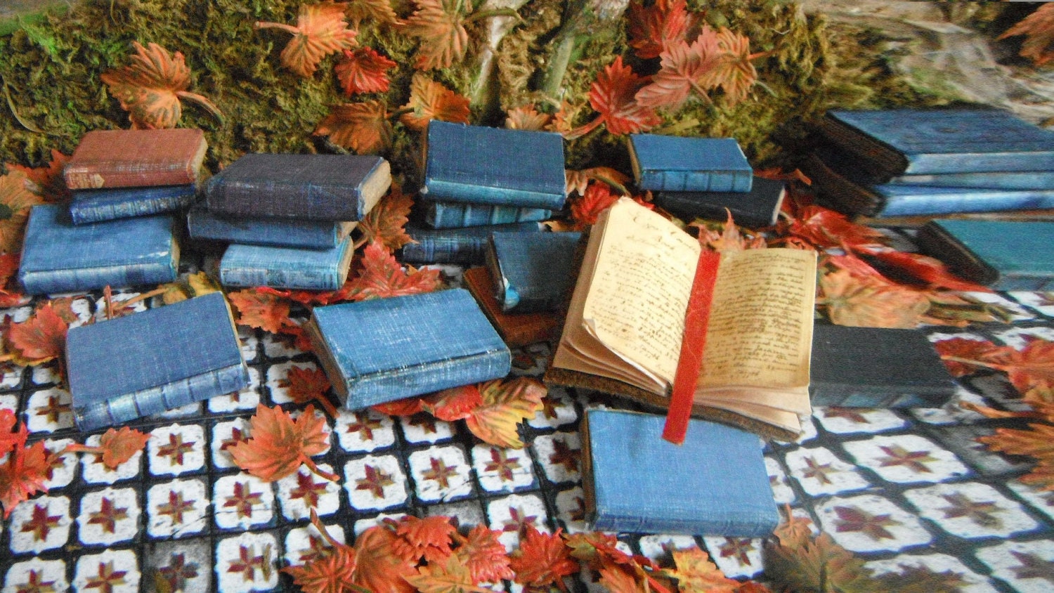 Miniature Blue Books by the Inch