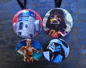 Star Wars Decorated Christmas Tree Ornaments/Magnets - Set of 4