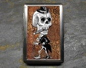 FD371 - Day of the Dead Decorated ID Ciagarette Case Wallet