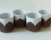 Made to Order: Handmade Set of Four Moroccan Lace Tumblers in White