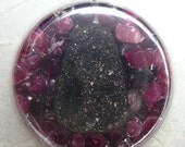 Etheric Energy Orgone Pendant with Garnet and Titanium - High-Vibrational Health and Expansiveness