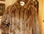 1940s Cropped Fur Jacket SZ M Natural Marten