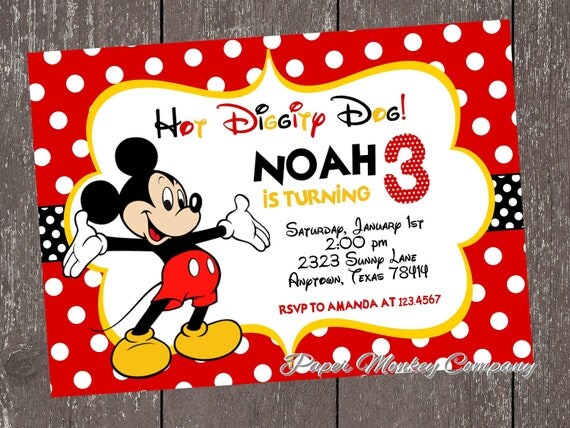 Mickey Mouse Birthday Invitation Il_570xn