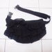 MAY Sale - Black Gathered Canvas/Chiffon Women's Fanny Pack, Hip Bag, Belt pouch, Handbag-Kinies Gathered Waist Purse