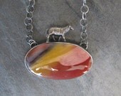 Aussie Sheep Ranch Necklace- Mookaite with Cast Sheep in Sterling Silver