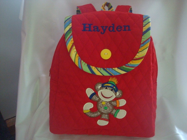 Child's Sock Monkey Backpack