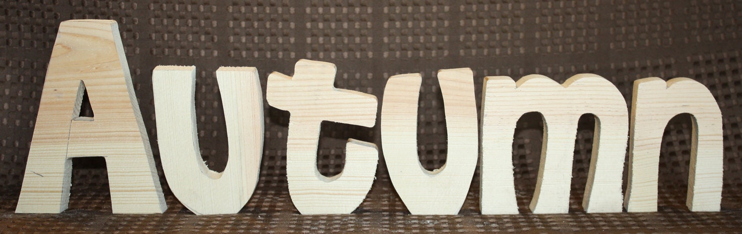 UNFINISHED Autumn wood letters