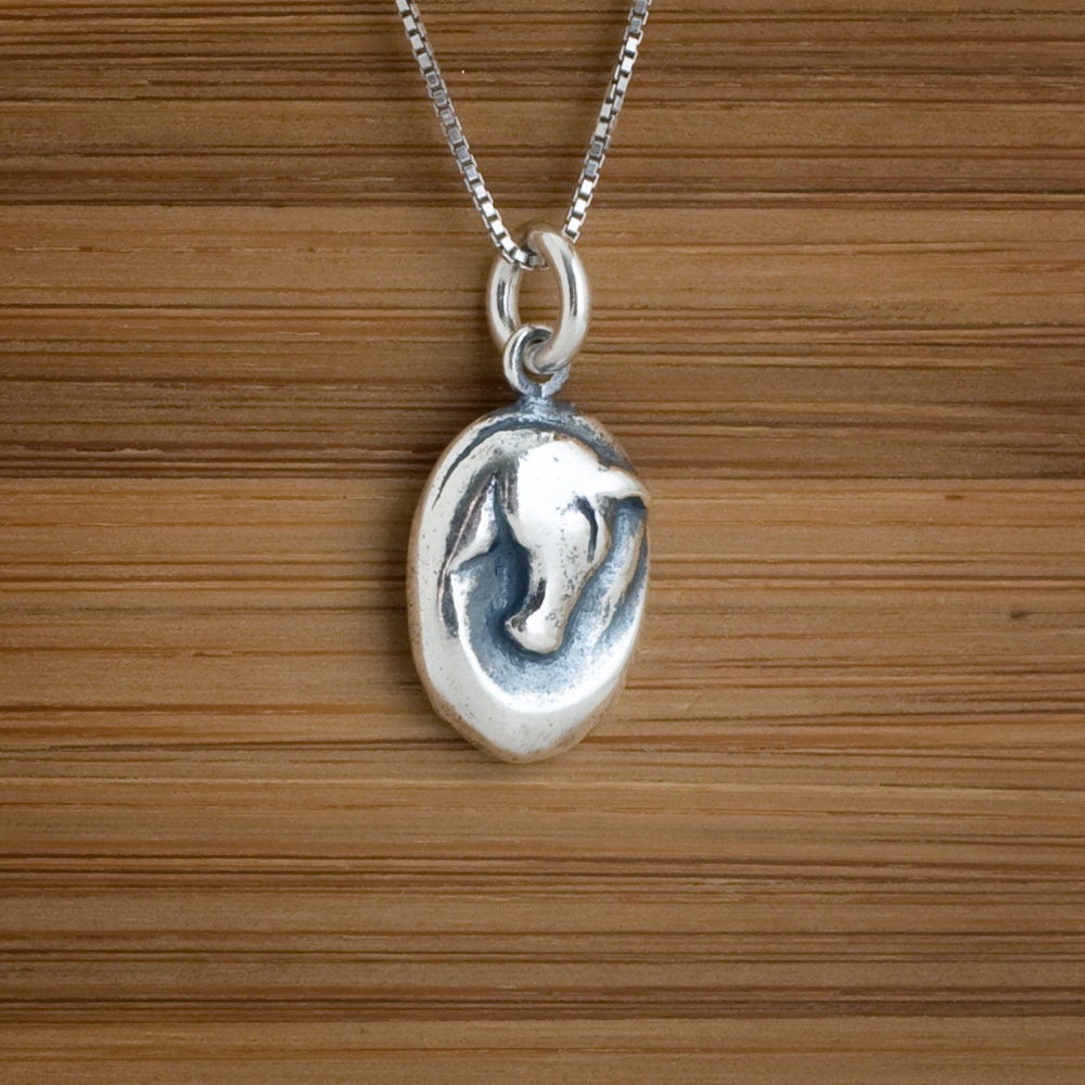 Sleeping Pony Charm - STERLING SILVER - (Just the charm, chains are sold separately.)