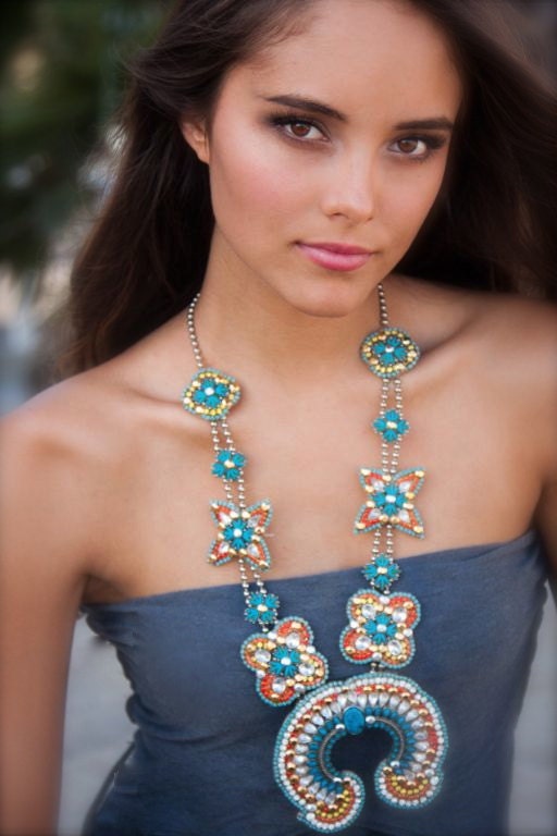 Statement Squash Blossom Necklace with Vintage and Swarovski Detail - Sold Out
