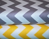 Yellow & Gray Favorite set of Chevron fabrics 1 Yard Each