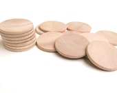 25 - 1 1/2" Unfinished Wooden Circles - 1 1/2 Inch - 38 mm - Wood Discs for Crafting