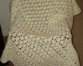 Baby Blanket Beautiful Hand Crocheted Shell Stitch Afghan For Babies/Very Soft