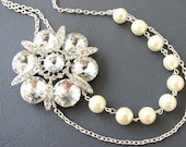 Wedding Necklace Bridal Jewelry Flower Necklace Wedding Jewelry Statement Necklace