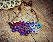 Purple Crochet Mosaic Necklace