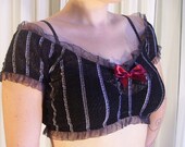 Burlesque blouse - pinstripe black and white - YOUR SIZE