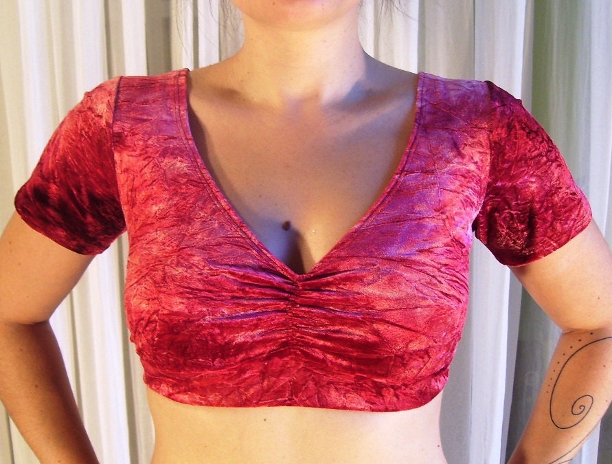 Velvet indian choli - YOUR SIZE - bra-friendly