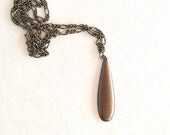 raindrop necklace - antique brass pendant