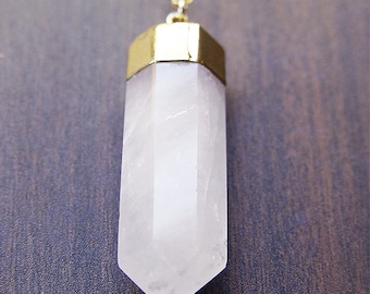 Vanilla Quartz Point Necklace - 14K Gold
